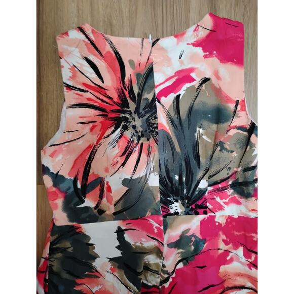 Lane Bryant Sz 16 Sleeveless Floral Dress Multicolor Fit And Flare Summer - Picture 8 of 9